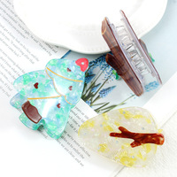 Pinces à cheveux en acrylique ZOYU, motif feuille d'érable, 7,5 cm, pinces à cheveux en forme de requin, accessoires pour cheveux européens-américains pour filles