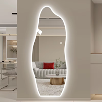 Miroir LED intelligent avec écran tactile, design moderne, miroir de salle de bain pour hôtel, forme irrégulière, élégant