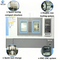 Tour CNC à double broche et double outillage YH4646 à haute efficacité pour l'usinage double face des pièces automobiles et de quincaillerie