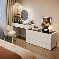 Nouvelle table de maquillage multifonctionnelle avec armoire de rangement, commode à tiroirs, table de chevet simple en bois massif pour chambre à coucher