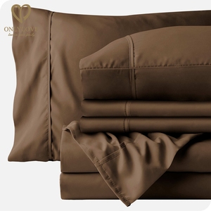 Khách Sạn Tấm 300 Chủ Đề Đếm Mềm 100% Tre Hữu Cơ Bông Chải Kỹ Tinh Khiết Bộ Đồ Giường Tấm Bộ Đồ Giường Bộ - Product Image 2