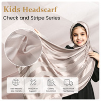 Foulard pour enfants en polyester chiffon léger et respirant à rayures écossaises, prix de gros A1, pour le printemps et l'automne