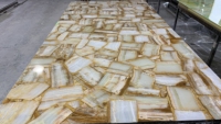 Décoratif rétro-éclairé artificiel pierre d'onyx en marbre feuille