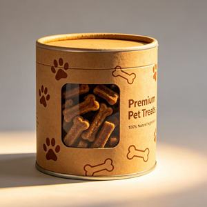 Recyclable Kraft Paper Can Round Cylinder Container <b>Sealed</b> Paper Food Jar for Pet Snack Packaging - Product Image 4