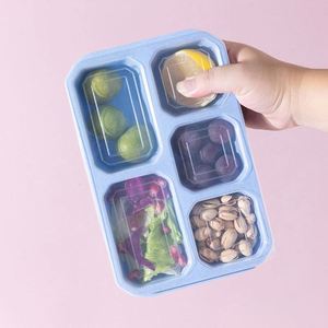 Portable 5 Compartment Fruit Snack Bento Box BPA Free <b>Refrigerator</b> Lunch Storage for Food Preservation - Product Image 3