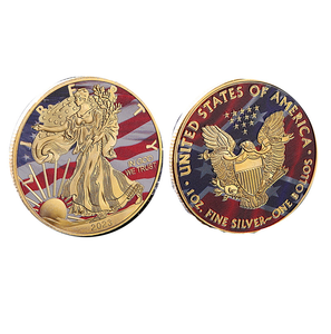 Koin Suvenir American Eagle Grosir, Koin Berlapis Emas dari Amerika Serikat, Koin Liberty Logam dengan Cetak UV untuk Suvenir - Product Image 6