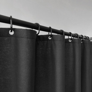 Rideaux <span class=keywords><strong>de</strong></span> <span class=keywords><strong>douche</strong></span> en coton texturé à franges rayées en chevron, <span class=keywords><strong>noir</strong></span> <span class=keywords><strong>et</strong></span> <span class=keywords><strong>blanc</strong></span> au choix, pour salle <span class=keywords><strong>de</strong></span> bain - Product Image 3