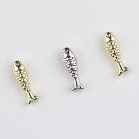 Perles en vrac en alliage de zinc en forme de petit poisson, électroplaquées, accessoires de pendentif intercalaire pour bracelets et colliers DIY