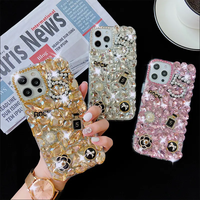 Coque de téléphone Rhinestone personnalisée au design de luxe pour iPhone 15 14 13 12 11 Pro Max Xs Xr Paillettes Diamant Couvertures de téléphone portable pour filles