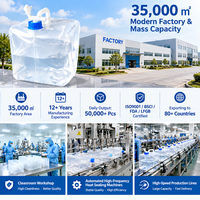 Sac à eau pliable en PE avec poignée de transport et robinet réglable pour une utilisation en extérieur