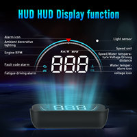 2025 superventas U1 HUD fábrica Universal medidor Digital velocidad temperatura del agua OBD2 pantallas de cabezal de parabrisas para todos los coches