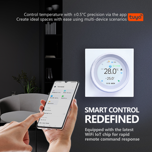 Beca BAC-2007 1,6 pouces 400*400 TFT Unité de ventilo-convecteur 2 tuyaux 4 tuyaux Vanne motorisée 0-10V Bouton intelligent <span class=keywords><strong>Thermostat</strong></span> Wifi - Product Image 1