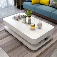 Table basse LED créative de luxe pour la maison, table basse de salon avec éclairage d'ambiance et rangement