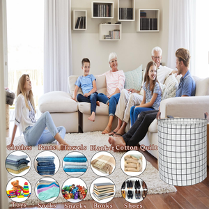 2024 Hot-Selling <b>Foldable</b> Fabric Laundry <b>Baskets</b> Household Storage Boxes Bins for Clothes Washing and Storage - Product Image 4