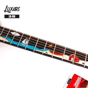 LX-R6 2020 NEW Custom Artwork Fretboard Inlay Flamed Maple Solid <b>Top</b> Acoustic Guitar - Product Image 4
