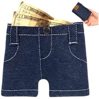 Dompet Jeans Mini Uniseks Biru Retro Portabel Dompet Koin Denim Dapat Dilipat Tempat Kartu Antik Dompet Multifungsi