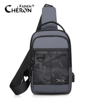 Sac à bandoulière pour homme, sac de sport tendance unique avec chargement USB, sac de poitrine avec logo, pour adolescents garçons 2022