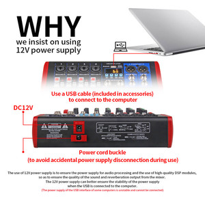 Mezclador de Audio de 8 Canales, Consola de <span class=keywords><strong>DJ</strong></span>, Controlador de Mezcla, Sistema de Sonido, Música, Audio Profesional - Product Image 5