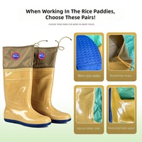 Bottes longues respirantes, antidérapantes et durables, résistantes à l'usure, pour la transplantation et le travail dans les rizières et sur les fermes