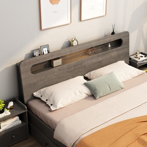 Nordic SolidWood <b>Platform</b> <b>Bed</b> <b>Double</b> King Size Multi Functional for Bedroom Hotel Guesthouse Apartment Home Furniture Wood Ash S - Product Image 4