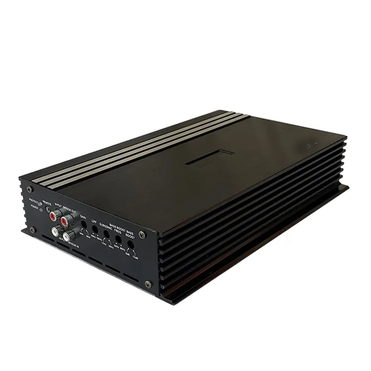 12V Class D Monoblock Digital Amp Car Power Amplifier 1 Channel Mono Block Car Audio Amplifier for Cars Black OEM Sound