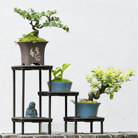 Soporte de Resina de Estilo Chino de 4 Niveles y 3 Conexiones, No Plegable, para Plantas de Interior, Exhibidor de Macetas de Suculentas para Decoración del Hogar