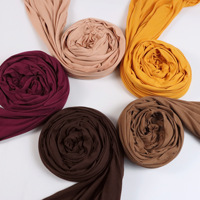 Nouveau Hijab en Jersey de Soie Lactée Premium Tendance pour Femme, Châle Long à Large Bord Brossé Uni, Protection Solaire Extérieure en Polyester