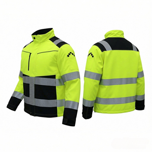 Светоотражающая водонепроницаемая рабочая куртка для плотников, спецодежда для строительства, рабочий костюм с высокой видимостью и карманами для наколенников - Product Image 2