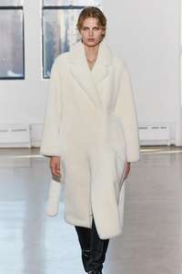 <span class=keywords><strong>Cappotto</strong></span> da Donna Chic Personalizzato Nuovo Stile Casual Versatile Effetto Pelliccia Sintetica con Cintura Accessori Manica Lunga e <span class=keywords><strong>Tasche</strong></span> Stile Rétro - Product Image 4