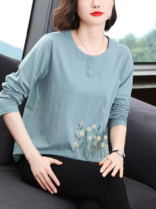 T-shirt à manches longues pour femme <span class=keywords><strong>VVV</strong></span> AL5745-21.9-PDD, tendance populaire, décontracté et à la mode, super accrocheur - Product Image 1