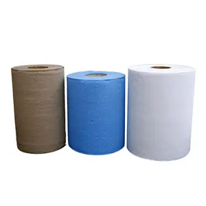 Grosir gulungan handuk tangan gulungan kertas Toilet daur ulang Jumbo massal untuk kamar kecil komersial disesuaikan