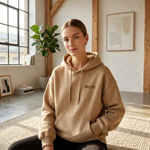 Sweat-shirt oversize pour femme, couleur beige, minimaliste, en coton lourd, écologique, séchage rapide, esthétique, tons terreux, streetwear - Product Image 2