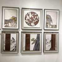 Peintures décoratives 3D métalliques de luxe, œuvres d'art contemporaines pour hôtels, textures pour hall/suite, ensemble de décoration murale haut de gamme