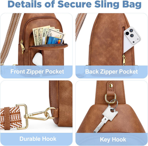 Bolsos cruzados antirrobo para mujer, bolso bandolera RFID, bolso de viaje cruzado de cuero vegano para mujer y hombre - Product Image 5