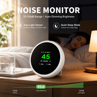 Moniteur de niveau sonore portable, sonomètre avec détection AQI, alarme et indicateur pour salle de classe, studio, maison, usine