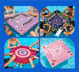 Table de jeu de mahjong et de dominos pliable et portable en caoutchouc, moderne et personnalisée, pour bord de piscine, écologique, durable, résistante à l'eau, pour 4 joueurs - Product Image 5