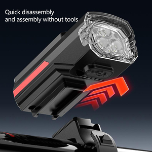 Faro Solare Ricaricabile con Porta Type-C Integrata per Ciclismo Notturno, Luce LED Anteriore per Bicicletta in Materiale ABS, Alimentazione a Batteria - Product Image 5