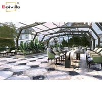 Autonome extérieur jardin hiver mobile solarium maison en verre autoportant électrique rétractable véranda