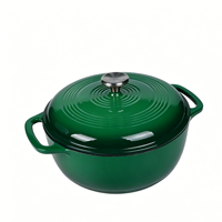 Cocotte en fonte émaillée bleu clair 6 QT, ustensile de cuisson tout-en-un pour cuisinière, four et induction