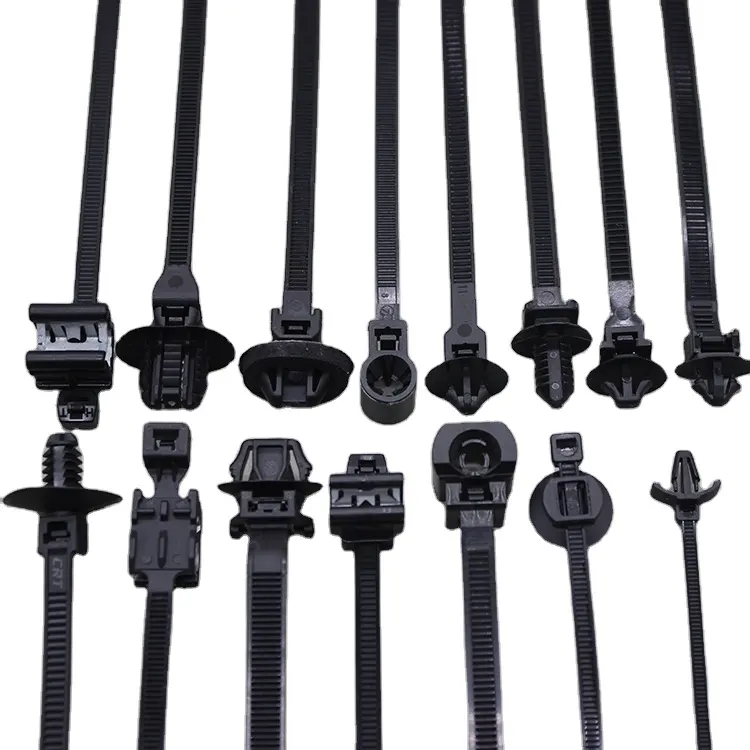 Prendedor de cabo automotivo tipo braçadeira de cabo de nylon com travamento automático, braçadeira de cabo fixa, vários formatos podem ser personalizados