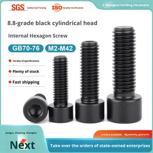 Tornillo de Cabeza Hexagonal Negra de Alta Resistencia Grado 8.8, Tornillo de Copa GB70, Métrico M2.5-M12 - Product Image 3