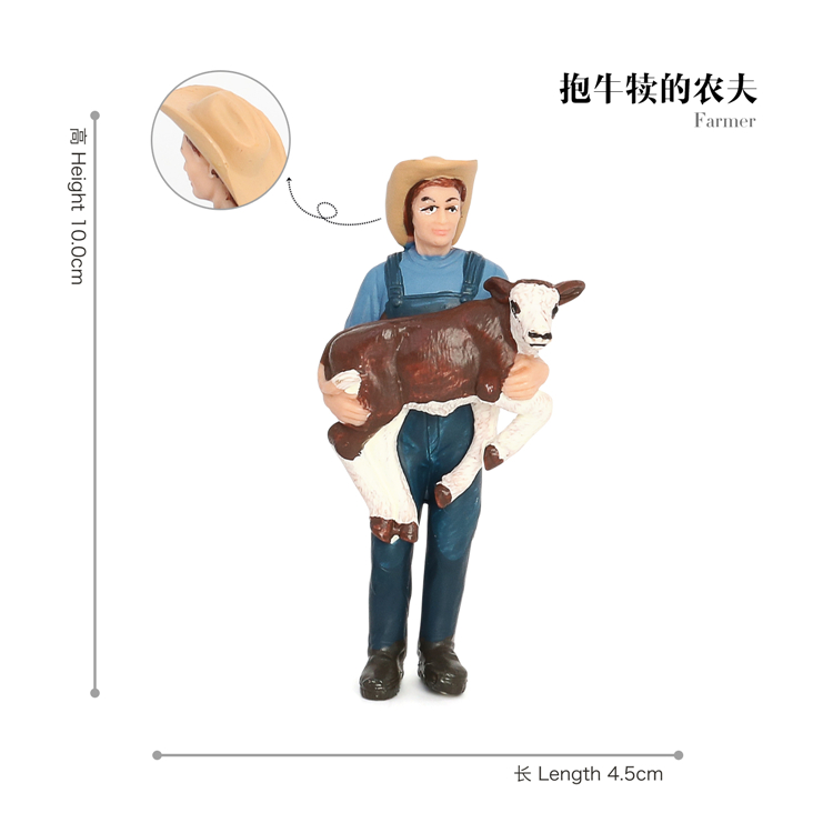 699 Male farmer holding a calf