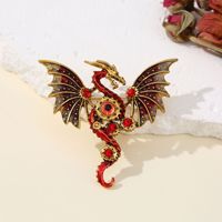 Broche dragon en émail vintage Broche strass ptérosaure Dragon volant Broche personnalisée Ailes de dragon Badge pour hommes femmes Bijoux