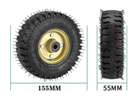 Roues en PU à plat silencieuses et robustes de 6 pouces Roues de chariot à main gonflables en caoutchouc PP de qualité industrielle universelles pour véhicules à plat