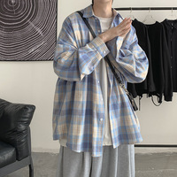 Chemise à carreaux décontractée pour homme, légère et tendance, à manches longues, coupe ample, protection solaire, idéale pour l'été, en dropshipping