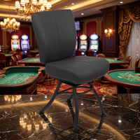 Chaise de salle de poker en cuir texturé noir, sièges de casino, garantie 5 ans