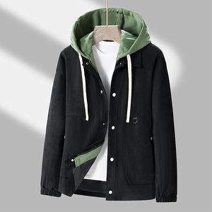 Veste à revers à manches longues pour homme avec logo personnalisé, nouvelle collection printemps-automne 2025, décontractée, coupe ample, couleur unie - Product Image 3