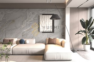 Panneaux muraux naturels blancs du Brésil YUSHI, dalles de quartzite Mont Blanc personnalisables, polies, grandes dalles, 1 an, villa, hôtel, <span class=keywords><strong>escalier</strong></span> - Product Image 6