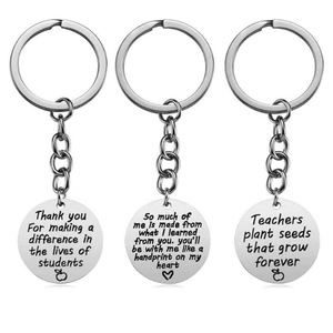 День учителя подарок с гравировкой из нержавеющей стали письмо брелок с блестками - Product Image 3
