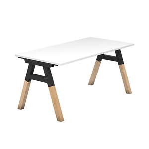 最新バージョンH * 73cm D * 80cm W * 150/160cmホワイトカラー木製4脚高さ調節可能リフトデスクオフィス家具コンピューターテーブル - Product Image 2